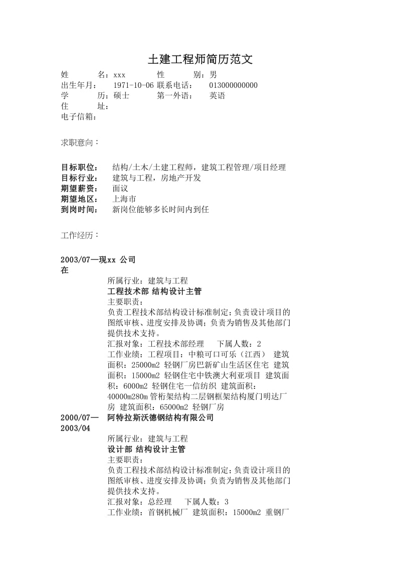 土建bim工程師投職簡(jiǎn)歷bim工程師職位描述  第1張